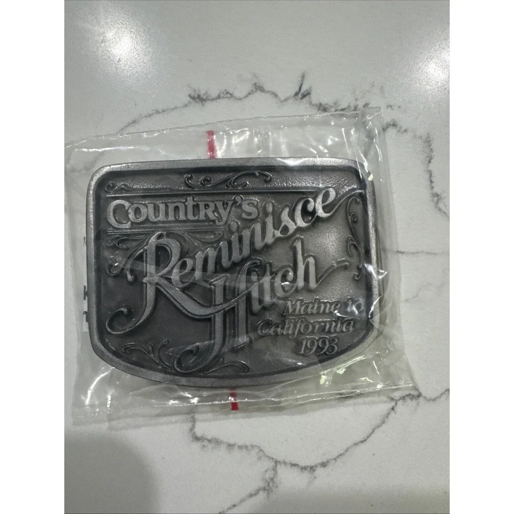 Silver Tone Vintage 1993 Country's‎ Reminisce Hitch Maine California Belt Buckle